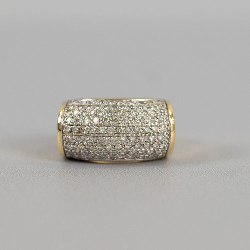 Bague Bague bandeau vintage pavée de diamants en or jaune 18 carats – 17,36 g 58 Facettes