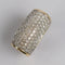 Bague Bague bandeau vintage pavée de diamants en or jaune 18 carats – 17,36 g 58 Facettes