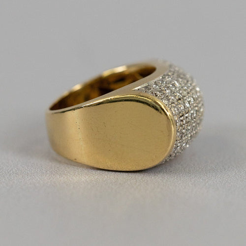 Bague Bague bandeau vintage pavée de diamants en or jaune 18 carats – 17,36 g 58 Facettes