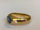 Bague 60 Bague pour homme en or jaune 18k avec saphir bleu et diamants 58 Facettes ring