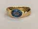 Bague 60 Bague pour homme en or jaune 18k avec saphir bleu et diamants 58 Facettes ring