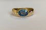 Bague 60 Bague pour homme en or jaune 18k avec saphir bleu et diamants 58 Facettes ring