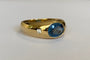 Bague 60 Bague pour homme en or jaune 18k avec saphir bleu et diamants 58 Facettes ring