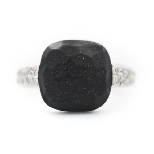 Bague 54 Pomellato Capri - Bague en or blanc, onyx noir et diamants 58 Facettes 535126_M