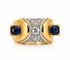 Bague 58 Bague Tank ancienne en or bicolore 18 carats, saphirs et diamants 58 Facettes 90699