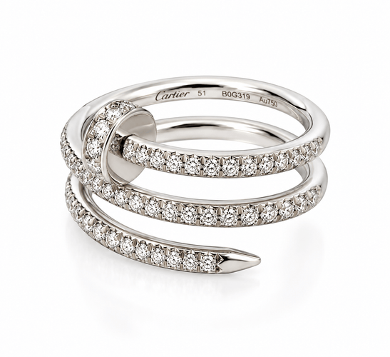 Bague 51 Cartier - Juste un Clou - Bague en or blanc 18 carats et diamants, taille 51 58 Facettes 90639