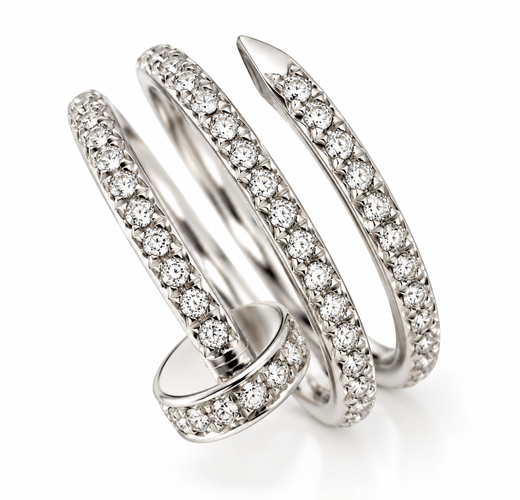 Bague 51 Cartier - Juste un Clou - Bague en or blanc 18 carats et diamants, taille 51 58 Facettes 90639