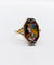 Bague 54 Art déco de Limoges - Bague en or 18k avec plaque émaillée au profil féminin 58 Facettes A08126