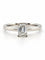 Bague 54 Bague solitaire en or blanc 18 carats, diamant taille émeraude 0,70 ct 58 Facettes 90637