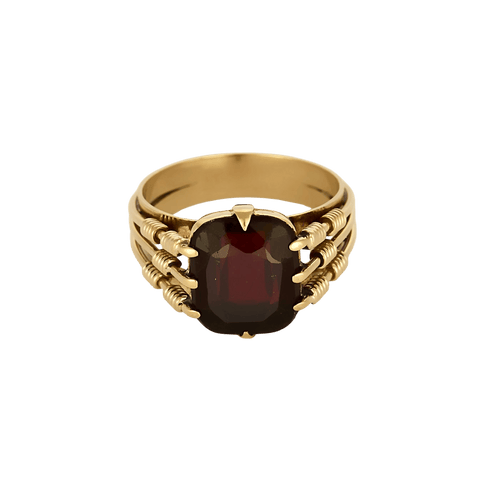 Bague 57 Bague vintage en or rose 18k avec grenat 58 Facettes BGGrenatR