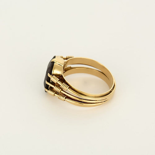 Bague 57 Bague vintage en or rose 18k avec grenat 58 Facettes BGGrenatR