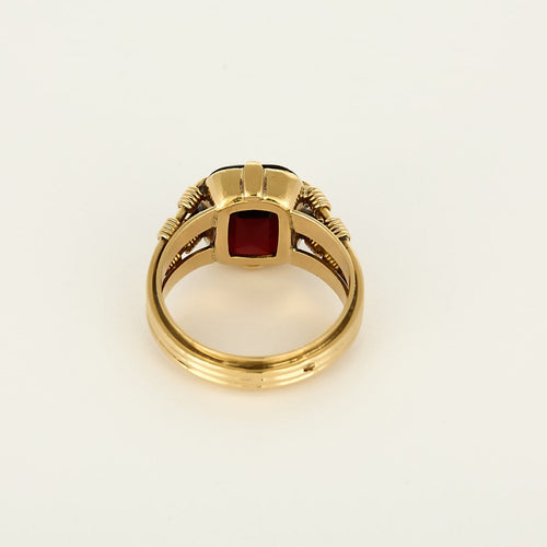 Bague 57 Bague vintage en or rose 18k avec grenat 58 Facettes BGGrenatR