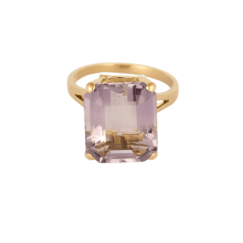 Bague 49 Bague vintage en or rose 18k sertie d’une améthyste 58 Facettes BGam8ctR