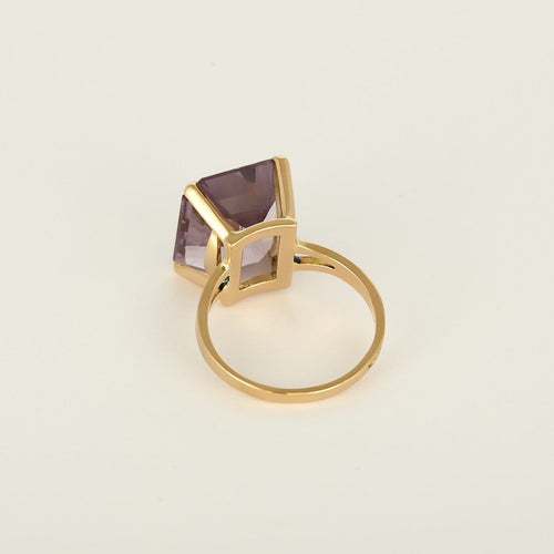 Bague 49 Bague vintage en or rose 18k sertie d’une améthyste 58 Facettes BGam8ctR