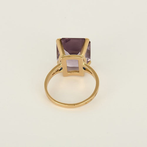 Bague 49 Bague vintage en or rose 18k sertie d’une améthyste 58 Facettes BGam8ctR