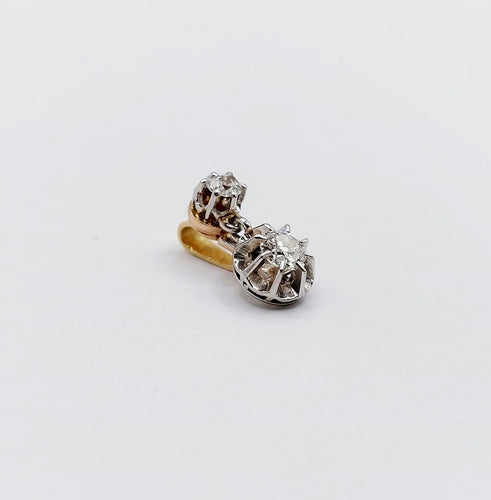 Pendentif Pendentif ancien en or rose 18k et platine, diamants taille ancienne, vers 1900 58 Facettes A08129