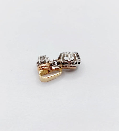 Pendentif Pendentif ancien en or rose 18k et platine, diamants taille ancienne, vers 1900 58 Facettes A08129