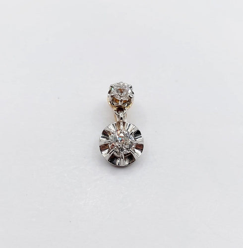 Pendentif Pendentif ancien en or rose 18k et platine, diamants taille ancienne, vers 1900 58 Facettes A08129