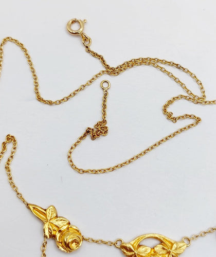 Collier Art nouveau - Collier en or 18k, fleurs et perles, vers 1910 58 Facettes A08131