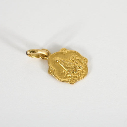 Pendentif Notre-Dame des Désemparés - Médaille ancienne en or jaune 18k 58 Facettes MédailledNDdDJ