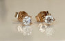 Boucles d'oreilles Boucles d’oreilles - Puces solitaires en or rose 18 carats avec diamants (0,39 ct) 58 Facettes earrings