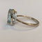 Bague 53 Bague cocktail en or blanc 18 ct avec aigue-marine de 3 ct 58 Facettes ring