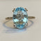 Bague 53 Bague cocktail en or blanc 18 ct avec aigue-marine de 3 ct 58 Facettes ring