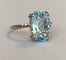 Bague 53 Bague cocktail en or blanc 18 ct avec aigue-marine de 3 ct 58 Facettes ring
