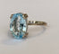 Bague 53 Bague cocktail en or blanc 18 ct avec aigue-marine de 3 ct 58 Facettes ring