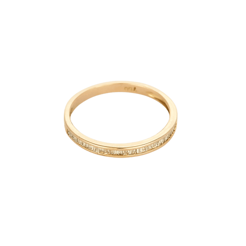 Bague 49.5 Alliance demi-tour en or rose 18k avec diamants taille baguette 58 Facettes AlBaguetteR