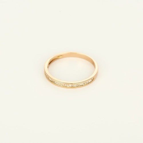 Bague 49.5 Alliance demi-tour en or rose 18k avec diamants taille baguette 58 Facettes AlBaguetteR