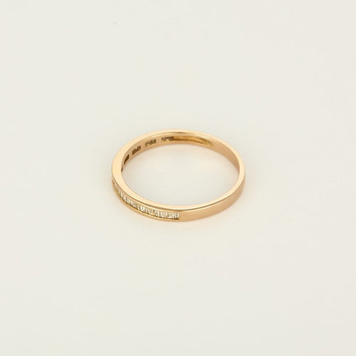 Bague 49.5 Alliance demi-tour en or rose 18k avec diamants taille baguette 58 Facettes AlBaguetteR