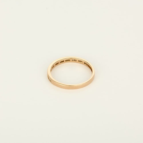 Bague 49.5 Alliance demi-tour en or rose 18k avec diamants taille baguette 58 Facettes AlBaguetteR