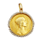 Pendentif Médaille religieuse en or 18k, Vierge Marie et perles, vers 1900, signée Émile Dropsy 58 Facettes A08136