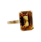 Bague 51 Bague cocktail Art déco en or rose 18k, citrine 4,40 ct (vers 1970) 58 Facettes A08137