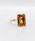 Bague 51 Bague cocktail Art déco en or rose 18k, citrine 4,40 ct (vers 1970) 58 Facettes A08137