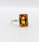 Bague 51 Bague cocktail Art déco en or rose 18k, citrine 4,40 ct (vers 1970) 58 Facettes A08137