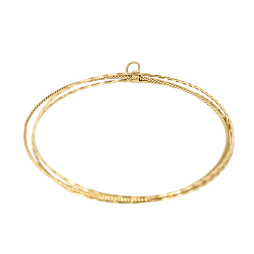 Bracelet Bracelet triple jonc ancien en or jaune 18k 58 Facettes BR3joncs