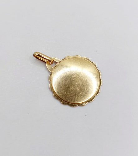 Pendentif Augis - Pendentif médaille d'amour en or rose 18k, rubis, vers 1970 58 Facettes A08140