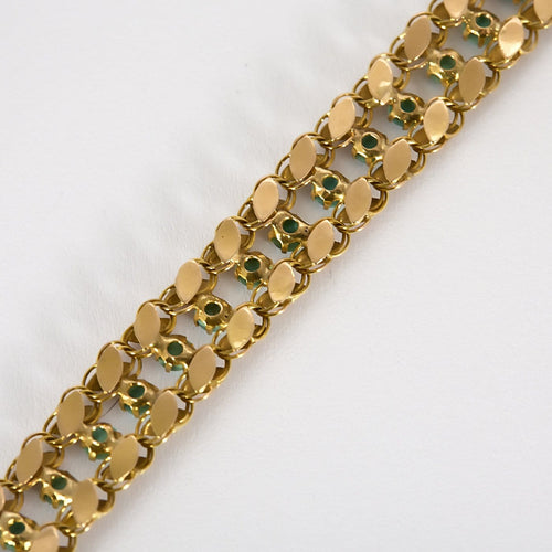 Bracelet Bracelet ancien en or rose 14k et turquoise 58 Facettes Br14kturquoise