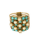 Bague 52 Bague ancienne amovible en or rose 14k, turquoises et perles 58 Facettes BG14kturquoise/perle
