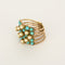 Bague 52 Bague ancienne amovible en or rose 14k, turquoises et perles 58 Facettes BG14kturquoise/perle
