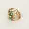 Bague 52 Bague ancienne amovible en or rose 14k, turquoises et perles 58 Facettes BG14kturquoise/perle