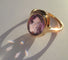 Bague 54 Bague cocktail en or rose 18 carats avec améthyste naturelle ovale 58 Facettes Bague