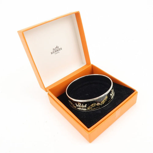 Bracelet Hermès - Bracelet en métal plaqué argent à émail imprimé 58 Facettes cqhmzbvyzl