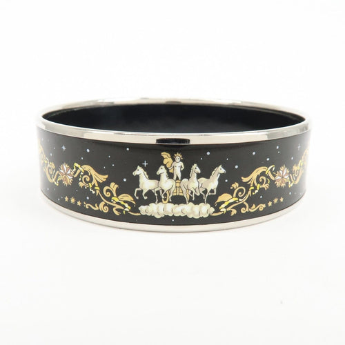 Bracelet Hermès - Bracelet en métal plaqué argent à émail imprimé 58 Facettes cqhmzbvyzl