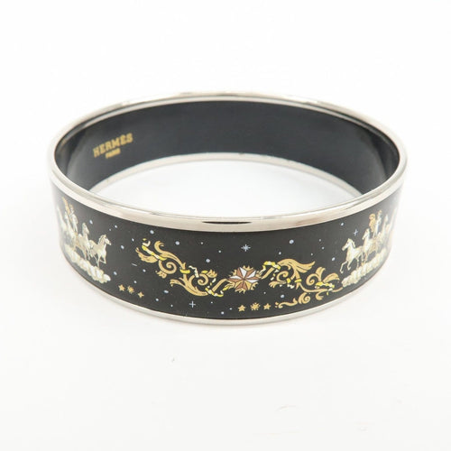 Bracelet Hermès - Bracelet en métal plaqué argent à émail imprimé 58 Facettes cqhmzbvyzl