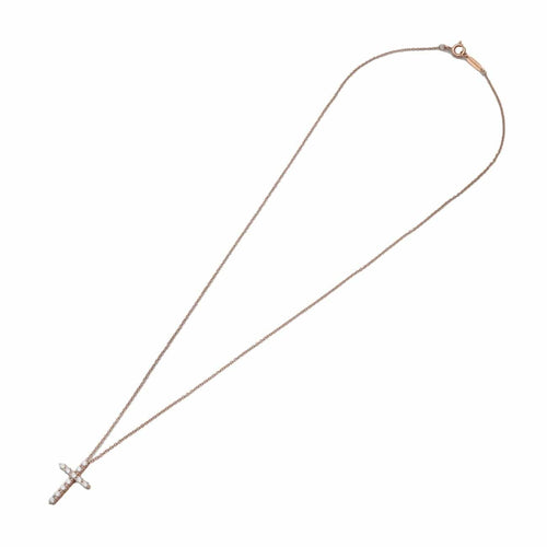 Collier Tiffany & Co. - Pendentif croix en or rose 18k avec diamants 58 Facettes e8m7c8ppg2
