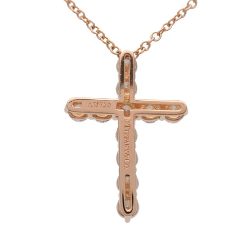 Collier Tiffany & Co. - Pendentif croix en or rose 18k avec diamants 58 Facettes e8m7c8ppg2