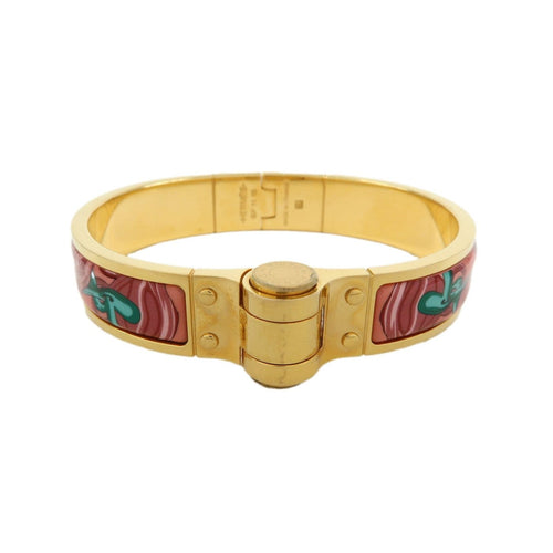 Bracelet Hermès - Bracelet Charnière Uni en métal et émail doré 58 Facettes qspt2ekaw9